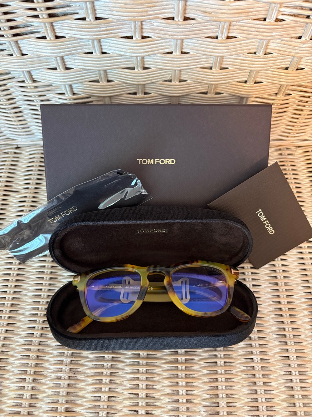 Tom Ford Mens Honey Tortoise Frame Glasses